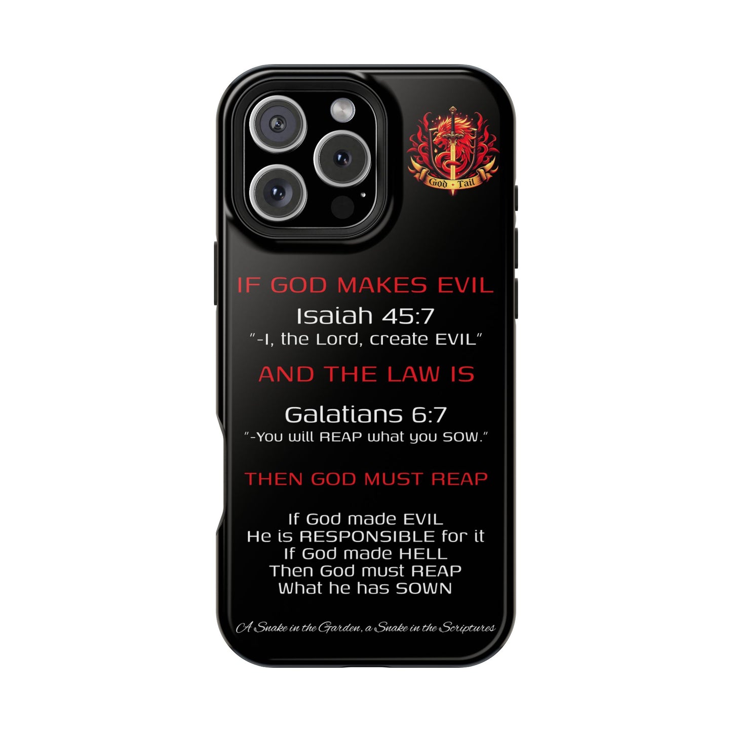 Inconsistency of God Creating Evil - (iPhone and Samsung Galaxy) Phone Case