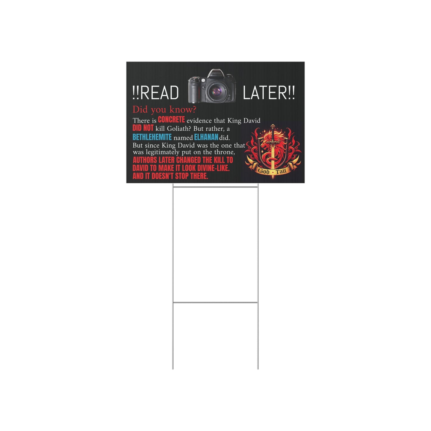 Religious Sign - David Didn't Kill Goliath